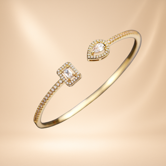 Fashion Cuff Bracelet Gold Diamond