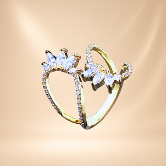 Princess Ring Golden Flowers